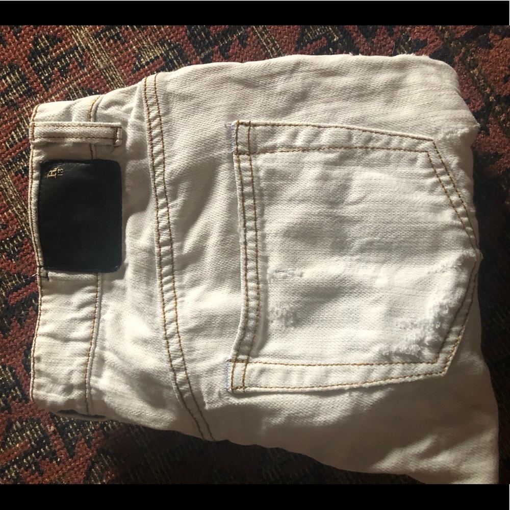 R13 Bleached Denim Ripped Knee